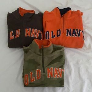 OLD NAVY BOYS QUARTER ZIP FLEECE PULLOVER 3BUNDLE